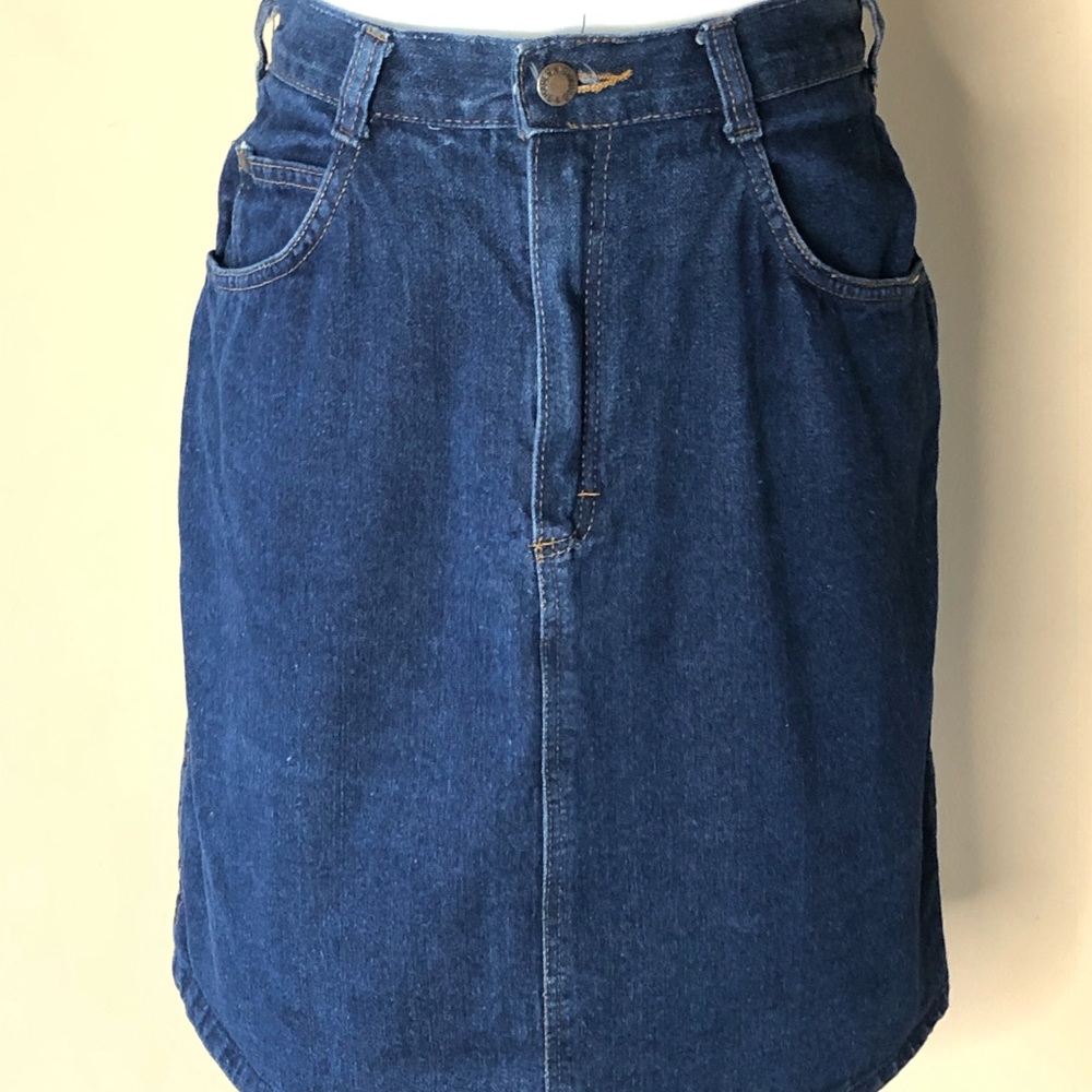 Waist woman denim skirt dark denim color